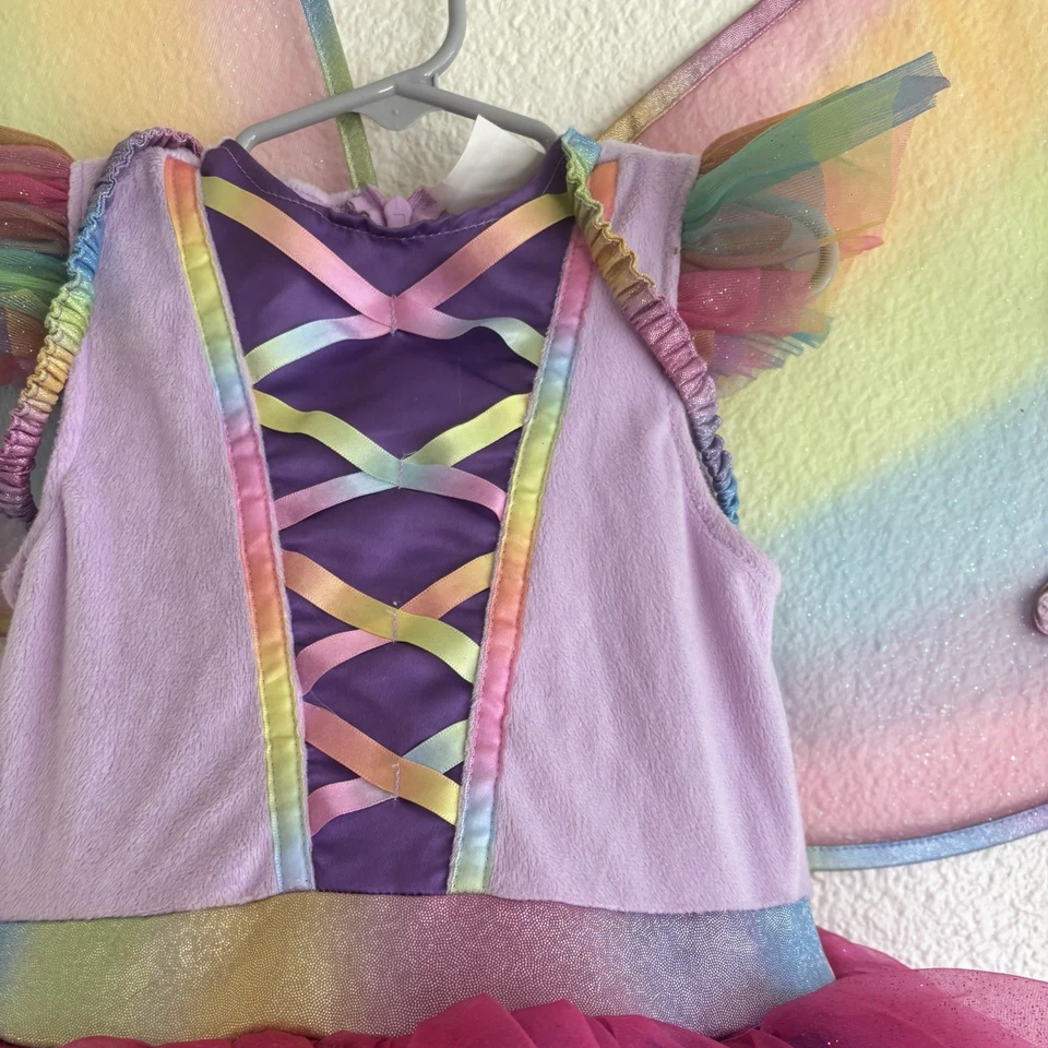 Vestido Disguise Inc Niñas Estilo Arco Iris Multicolor con Alas Hada Halloween Foto 4 de 4