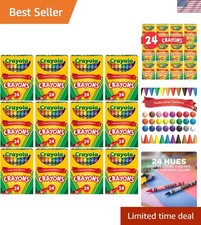 Supersized 12-Pack Crayons - 24 Count Each, Perfect for Classrooms  Crafts
