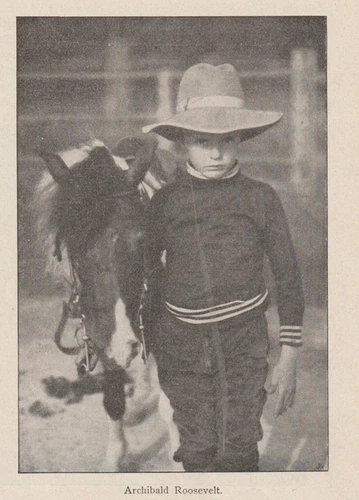 Archibald Archie Roosevelt with Pony Algonquin Picture Document from 1902 - Picture 1 of 1