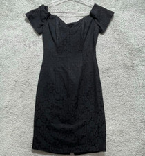 All That Jazz Dress Womens 7/8 Black Lace Floral Damask Evening Formal Party