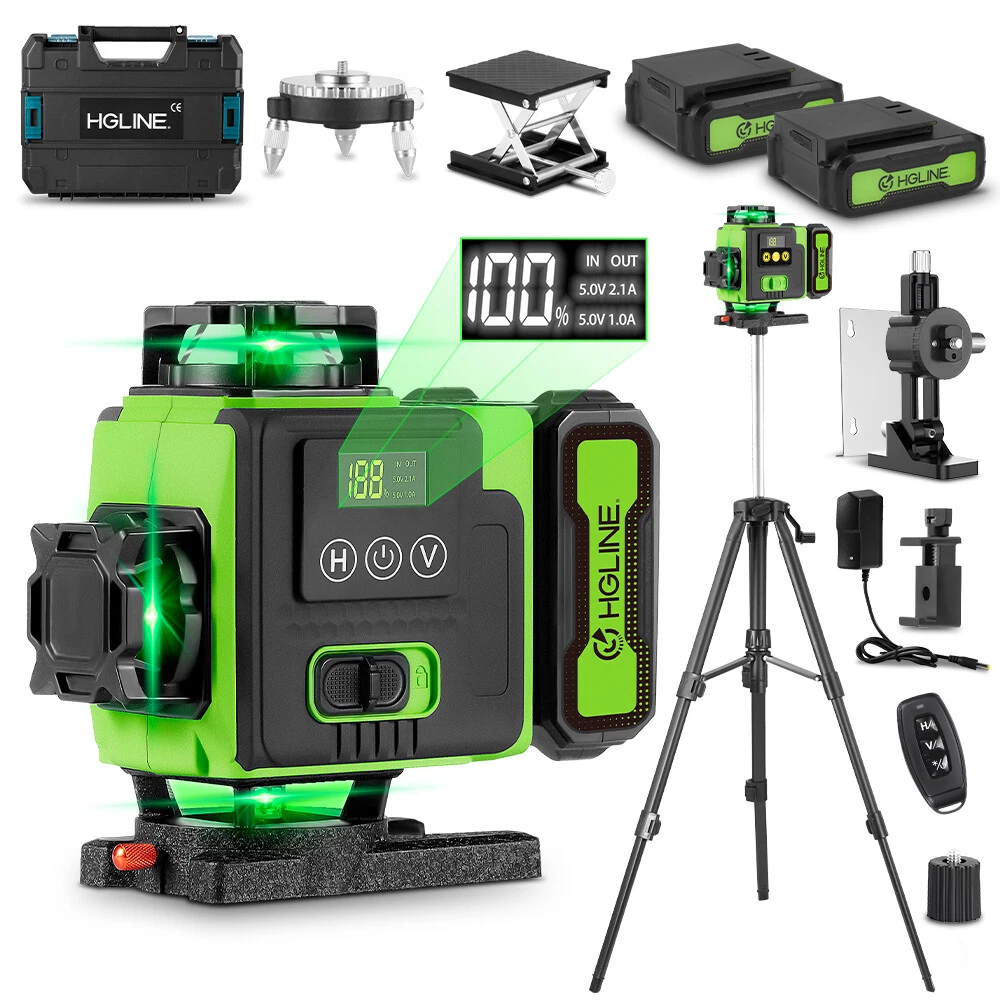 Laser Level 360° Self Leveling with Tripod 4D 16 Lines Laser for Construction
