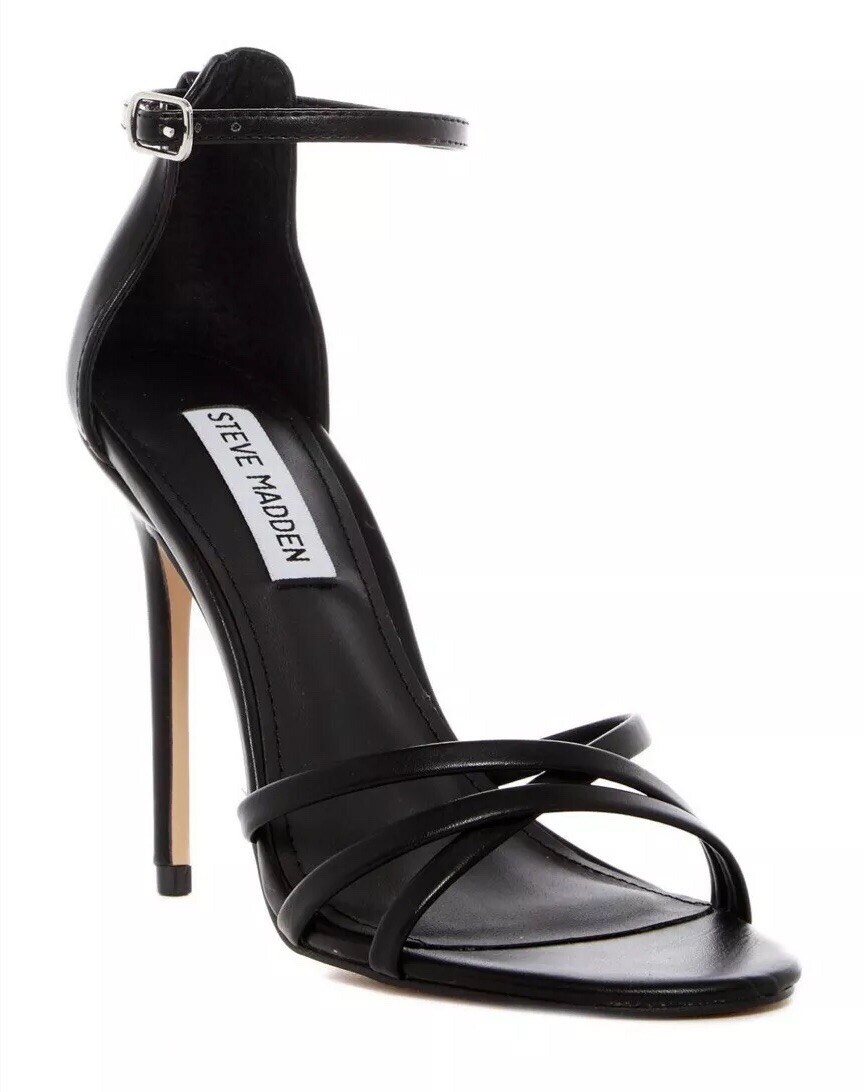 STEVE MADDEN Womens Filmore Black Ankle Strap Sandals Size