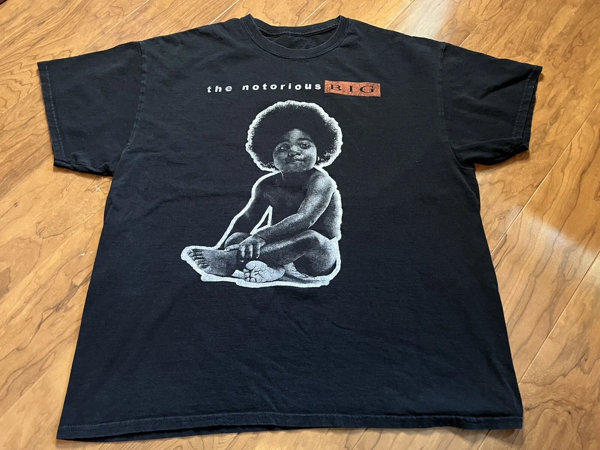 Notorious BIG Biggie Smalls BAD BOY Records Black Graphic RAP Tee T-shirt Sz L