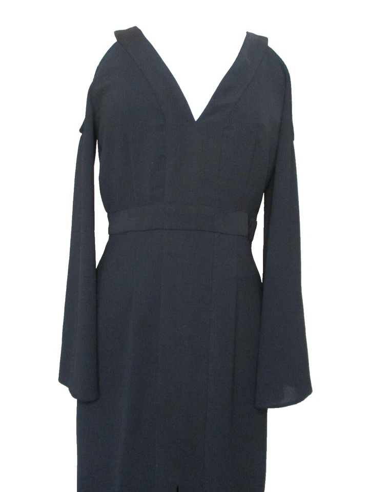 Keepsake The Label In Motion Midi Dress M Women Cold Shoulder Black Crepe - Image 3 of 4