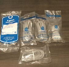 Lynn CP Tech 25FT RJ11 6P4C 4-Conductor Flat Line Phone Cable Silver 5 PACKS 