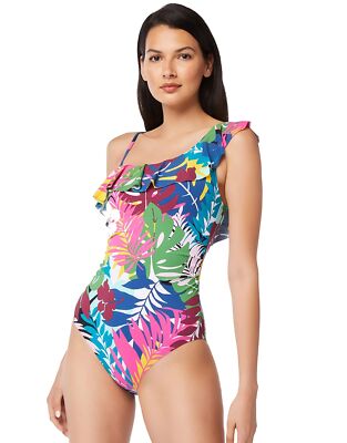 Bleu Rod Beattie One Shoulder One-Piece W/Ruffle & Removable Cups 6