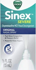 Vicks Sinex Severe Nasal Decongestant Original (Pack Of 12 Bottles) Spray  0.5oz