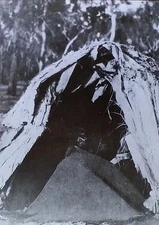 Native Hut & Sleeping Cover (Probably Africa), Magic Lantern Glass Slide