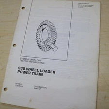 CAT Caterpillar 930 Wheel Loader POWER TRAIN Testing Adjusting Service Manual