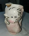 Vintage Shawnee American Bisque Chicken Creamer  Farm House Kitchen White Pink