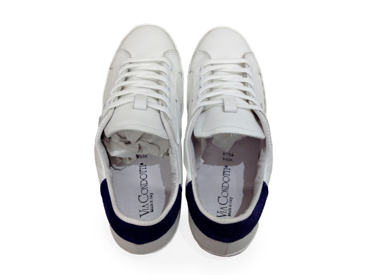 VIA CONDOTTI Scarpe Sneakers Basse Pelle Traforata Bianco
