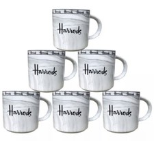 Harrods Coffee Mugs Set Of 6 Grey Marble Tea Coffee Ceramic Ideal Gift ☕️