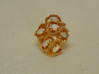 Vintage 18KT HGE Fire Opals Women's Ring