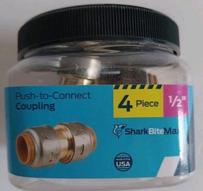 SHARK BITE Max 1/2 in. Push-to-Connect Brass Coupling Fitting  Pack - 4PK