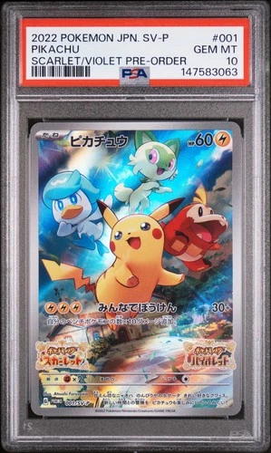 2022 POKEMON JAPANESE SV PROMO SCARLET & VIOLET PRE-ORDER #001 PIKACHU PSA 10