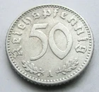 (233) GERMAN 3rd REICH 1941 A  -  50  REICHSPFENNIG WWII COIN