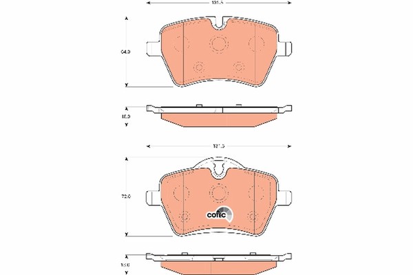 Bremsbelagsatz FÜR Mini Mini Clubman (R55), Mini Mini (R56) - TRW GDB1712-image