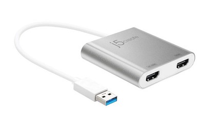 j5create USB to HDMI Adapter - Dual HDMI USB 3.0 Multi-Monitor Cable | 4K + 1080