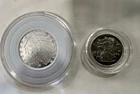 .999 Silver 1/4oz Rounds- 1 Incuse Indian Head & 1 HM Liberty round w/ Capsules