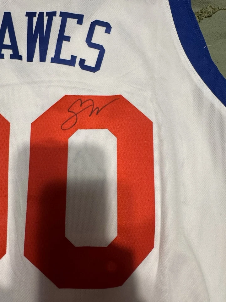 Camiseta deportiva autografiada de Spencer Hawes 76ers L Foto 3 de 4