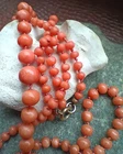 Vintage Italian Mediterranean Coral Necklace Beads 69 Cm