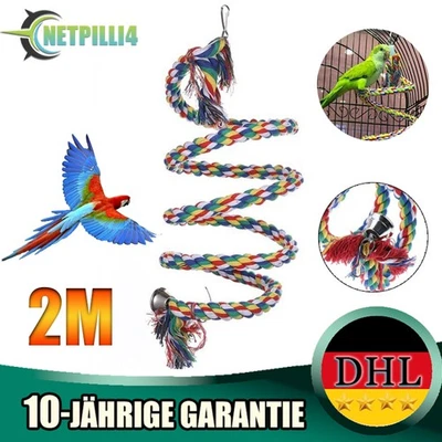 Vogel Seil Sitzstangen Papagei Kletterseil Bunte Spirale Baumwollseil Spielzeug - Bild 1 von 4