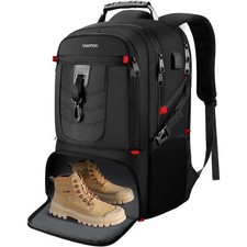 Large Capacity Black 18.4 Laptop Backpack - Travel-Ready with USB Charger