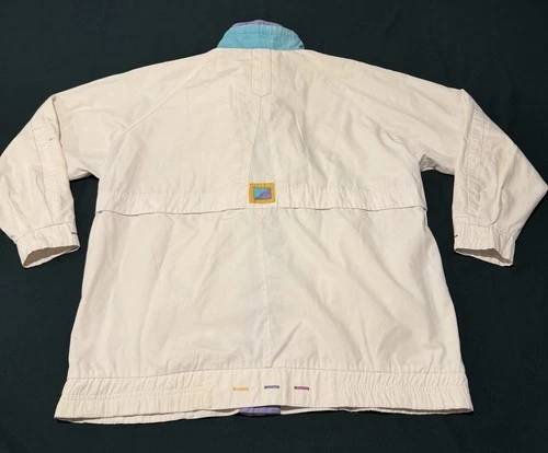 Vintage 80s Be In The Current Seen Pastel Colorblock Light Jacket Mens Medium image 12
