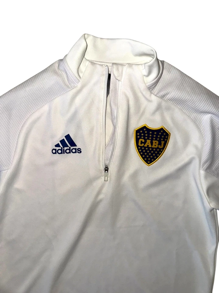 New Adidas Boca Juniors 2020-2021 1/4 Zip training top size XS, White - Image 2 of 4