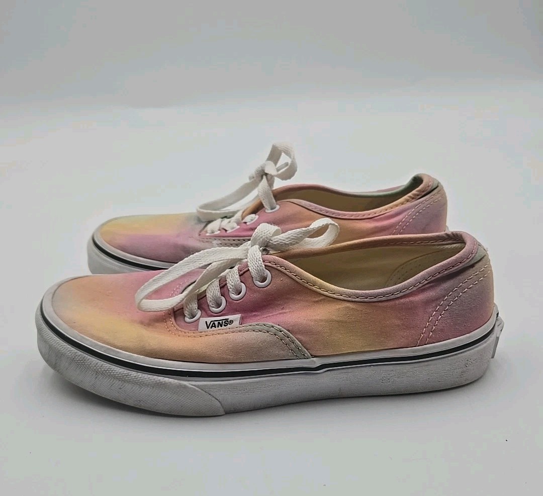 Vans Authentic Tie Dye Multi Color Canvas Low Top Sneakers Womens Size 3  Kids