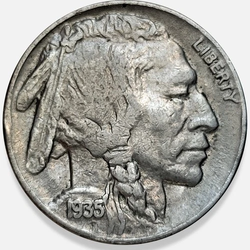 1935-P Buffalo Nickel 5c Very Fine VF+ * Original Surfaces * 1935P