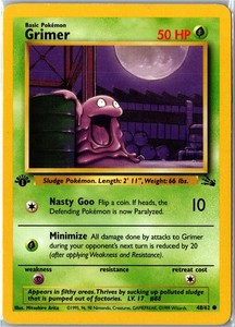 Grimer 48/62 Fossil 1st Edition Common Pokémon TCG