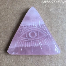 All-Seeing Eye Rose Quartz Triangle – Divine Guidance, Love & Inner Vision