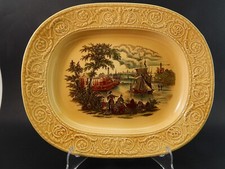 VINTAGE Tablett Royal Staffordshire Keramik England Handdruck Safe Harbour