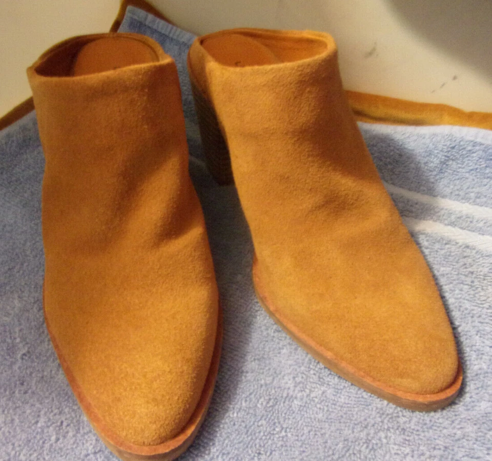 Lucky Brand "SEBIKI" Women's Brown SUEDE LEATHER HEEL Mule Shoes SZ 6.5M /37EUR - Image 2 of 4
