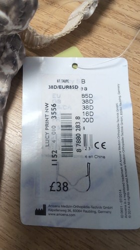 Amoena 1181 Lucy Non-Wired Soft Mastectomy Bra UK 38D RRP £38 LN054 AA 13 - Picture 2 of 5