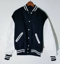 ORIGINAL HOLLOWAY LEATHER-WOOL USA MADE SIZE M MENVARSITY SPORTS JACKET QUILTED