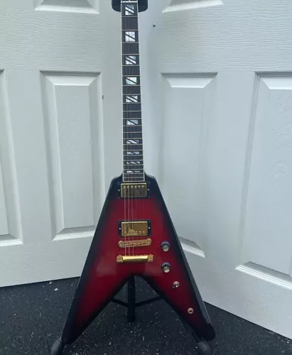 Customizable 50th Anniversary Flying V Electric Guitar Brimstone Burst 22Fret JA