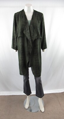 NWT Divided by H&M Women's Crocodile Print Draped Open Coat Size 10 #OS158