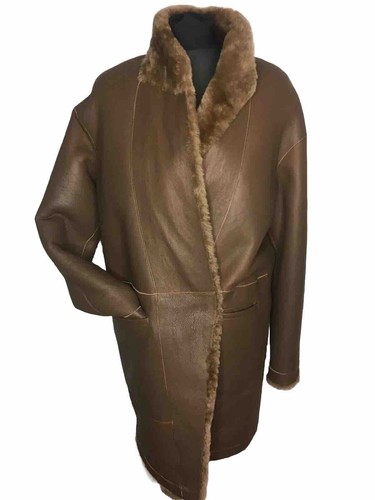SPRUNG FRERES Small S Brown Lambskin sheepskin leather coat teddy BNWT SHEARLING - Picture 6 of 10