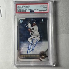 2022 Bowman Chrome FELIX VALERIO 1st Auto PSA 9 Mint