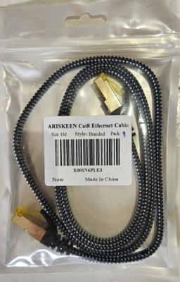 ARISKEEN Cat 8 Ethernet Kabel 1m, High-Speed 40Gbps 2000MHz Netzwerkkabel flach