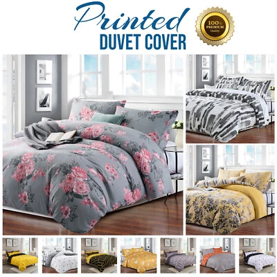 SUNRISE BEDDING Duvet Quilt Cover Luxury Reversible Floral Bedding Set Single Double King Sizes