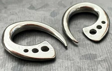 PAIR Surgical Steel Terrestrial Fin Tapers Ear Plug Earring Gauge Lobe Expander