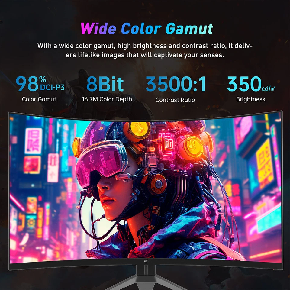 KTC H32S17F 32'' Curved Gaming Monitor, 240Hz Bildwiederholfrequenz, 125% sRGB - Bild 4 von 4