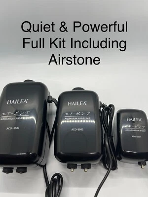Aquarium air pump Quiet kit - Hailea Single & Double Outlet FULL KIT - BARGAIN