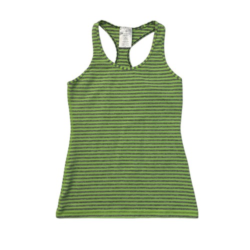 Ivivva Tank Top Girls 12 Graphite Sprout Striped Racerback Sleeveless Lululemon - Picture 1 of 7
