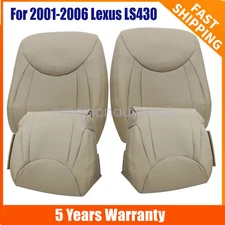 Front Bottom-Top Seat Cover Perforated Leather Tan For 2001-2006 Lexus LS430