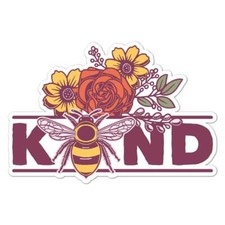Bee Kind, Vinyl Decal Sticker, Indoor Outdoor, 3 Sizes, 8493