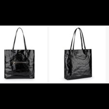 Tous Black leather Tulia crack Large Shopping Bag Tote Bag